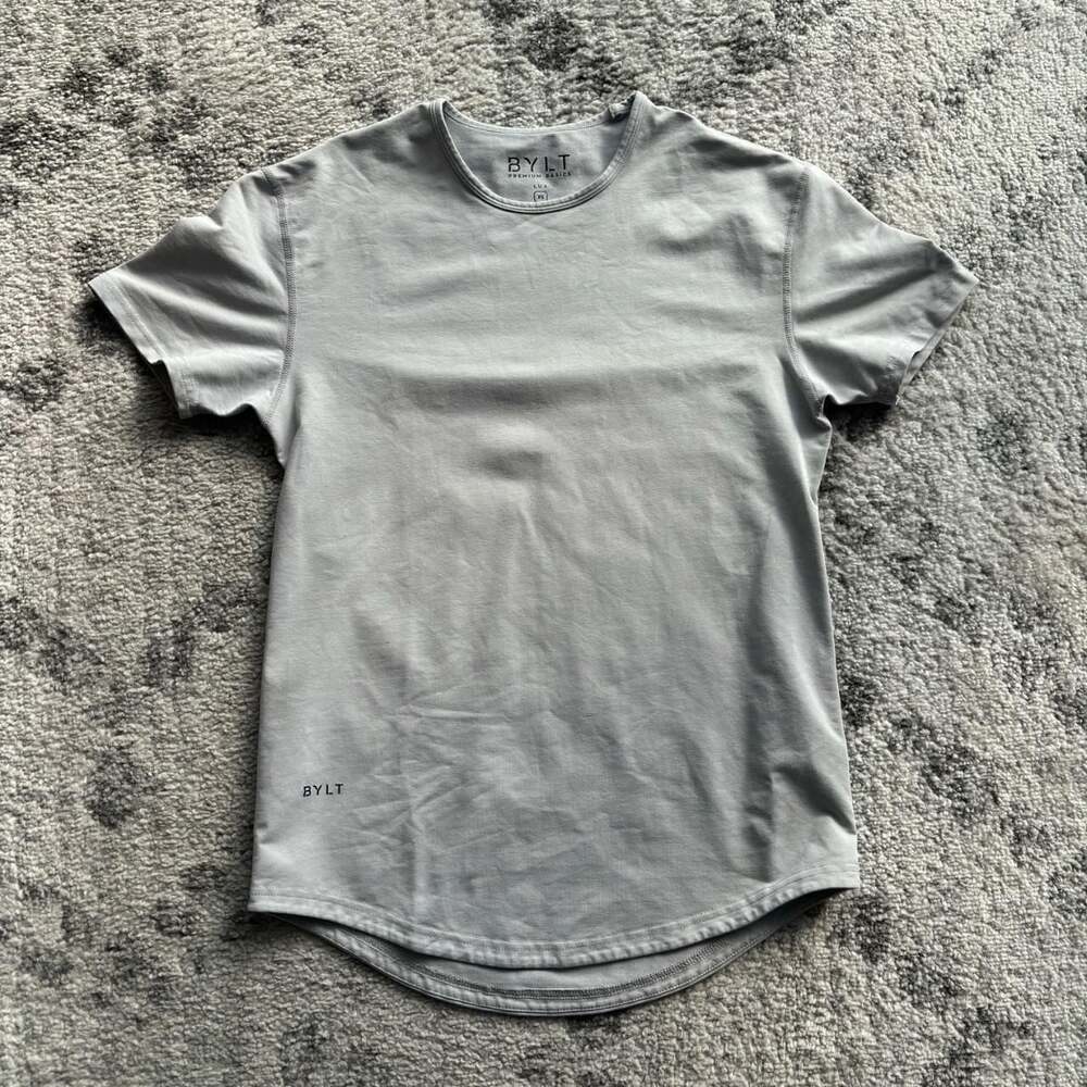 BYLT Basics Lux Curved Hem T-Shirt Grey XS